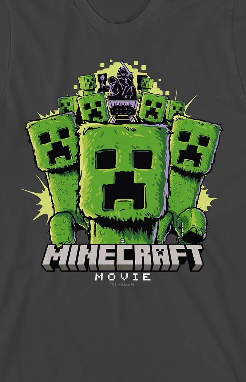 KIds Minecraft Creepers Rails T-Shirt