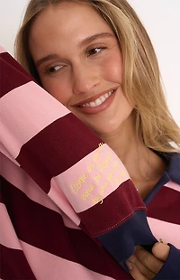 THE MAYFAIR GROUP Come As You Are Striped Collar Oversized Sweatshirt