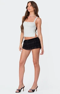 Edikted Kaia Polka Dot Tie Back Top
