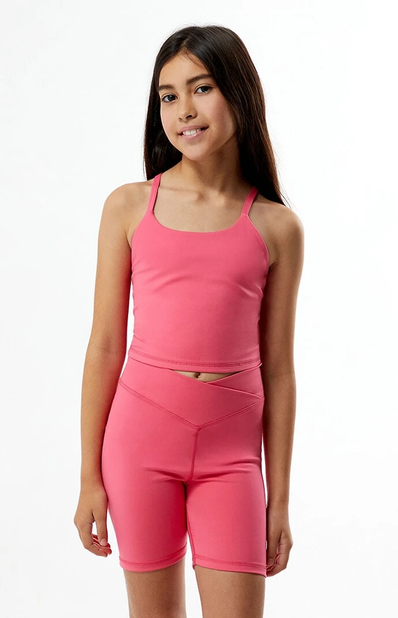 PAC 1980 Kids WHISPER Active Hot Pink Crossover Biker Shorts