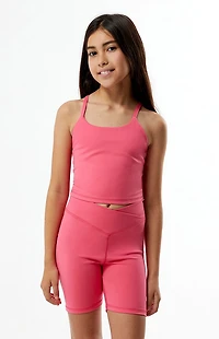 PAC 1980 Kids WHISPER Active Hot Pink Crossover Biker Shorts