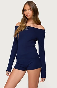 Edikted Arianna Off Shoulder Knit Sweater