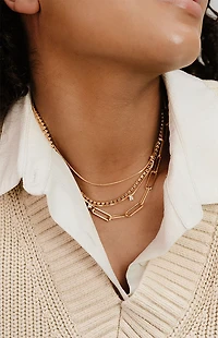 Ettika Mixed 18k Gold Plated Chain Necklace