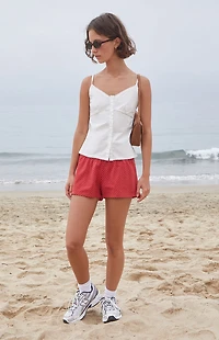 John Galt White Button Up Tank Top
