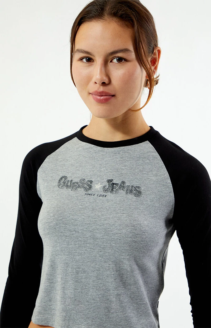 Guess Jeans Long Sleeve Baby Raglan T-Shirt