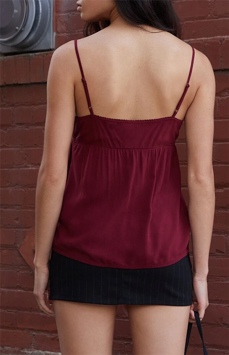 John Galt Burgundy Bow Edith Tank Top