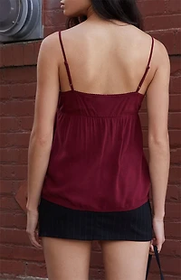 John Galt Burgundy Bow Edith Tank Top