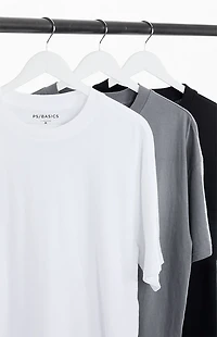 PS Basics 3 Pack Solid Basic Oversized T-Shirts