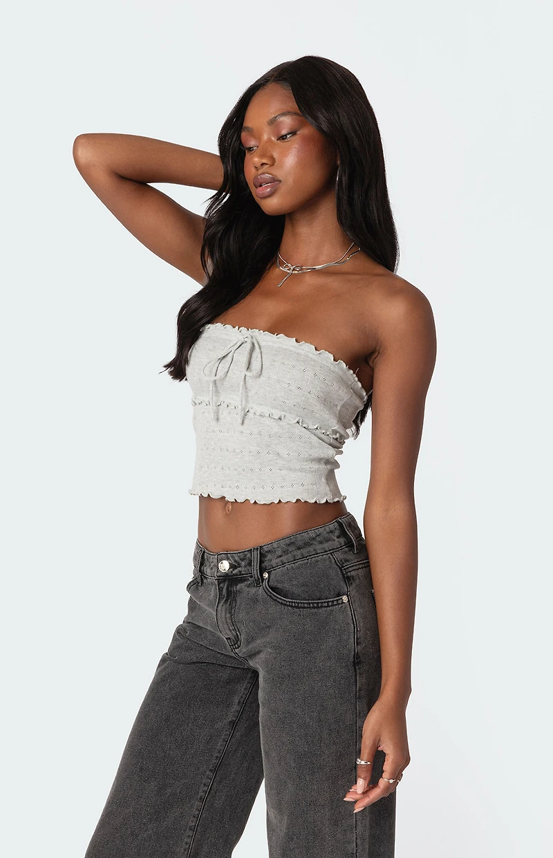 Edikted Savannah Pointelle Tube Top