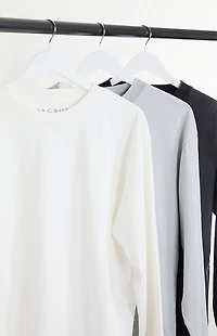 Pacsun 3 Pack Premium Cropped Long Sleeve Shirts