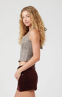 Beverly and Beck Dani Plaid Halter Top