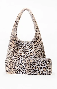 John Galt Leopard Faux Fur Shoulder Bag