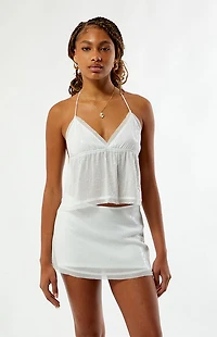 Your Favorite Remy Sequin Halter Tie Back Tank Top