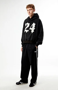 adidas Black Baggy Three Stripe Track Pants