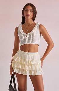 Beverly and Beck Cecily Crochet Cropped Tank Top