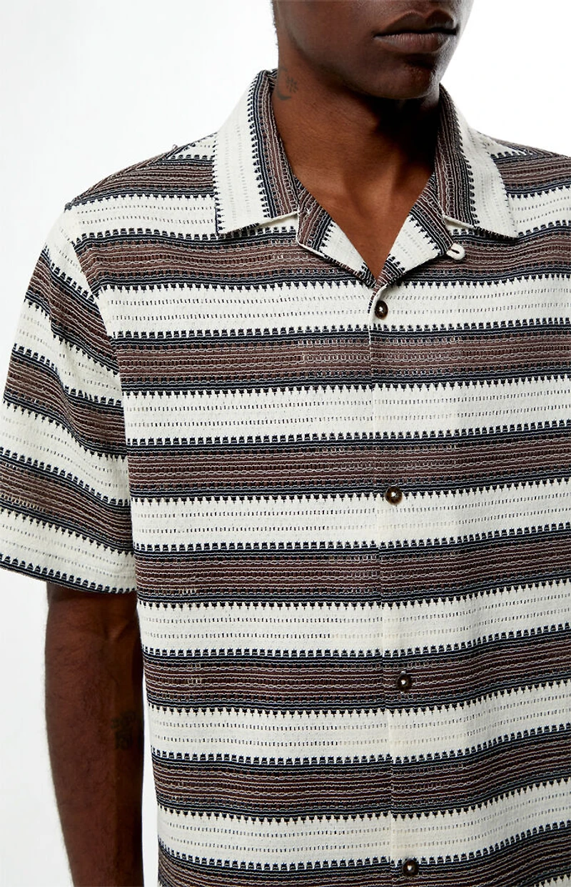 Pacsun Striped Texture Oversized Resort Camp Shirt