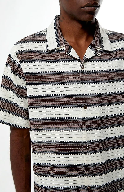 Pacsun Striped Texture Oversized Resort Camp Shirt