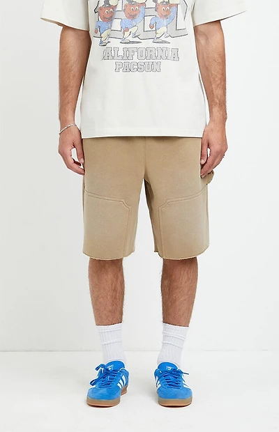Pacsun Frasier Fleece Cutoff Carpenter Baggy Sweat Shorts