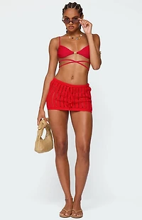 Edikted Leola Ladder Knit Mini Skirt