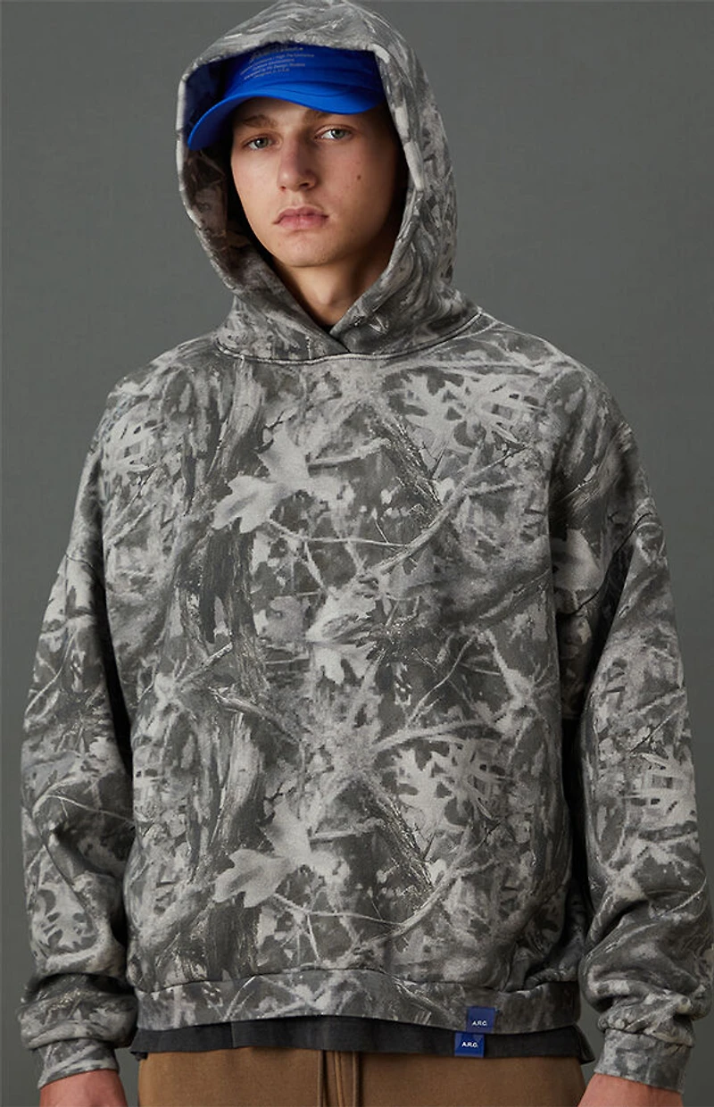 A.R.C. Tree Camo Vintage Wash Heavyweight Oversized Fleece Hoodie