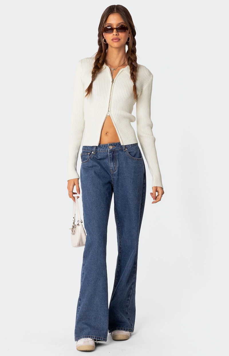 Edikted Cora Knitted Zip Up Cardigan