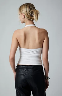 Third Charm Studded Strap Halter Tank Top