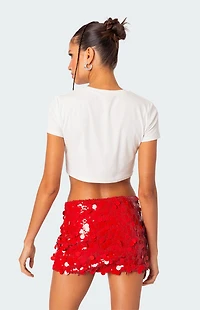 Edikted Bowie Embroidered Cropped T-Shirt