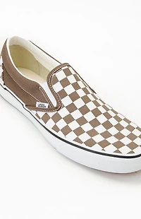 Vans Khaki Checkerboard Slip-On Shoes