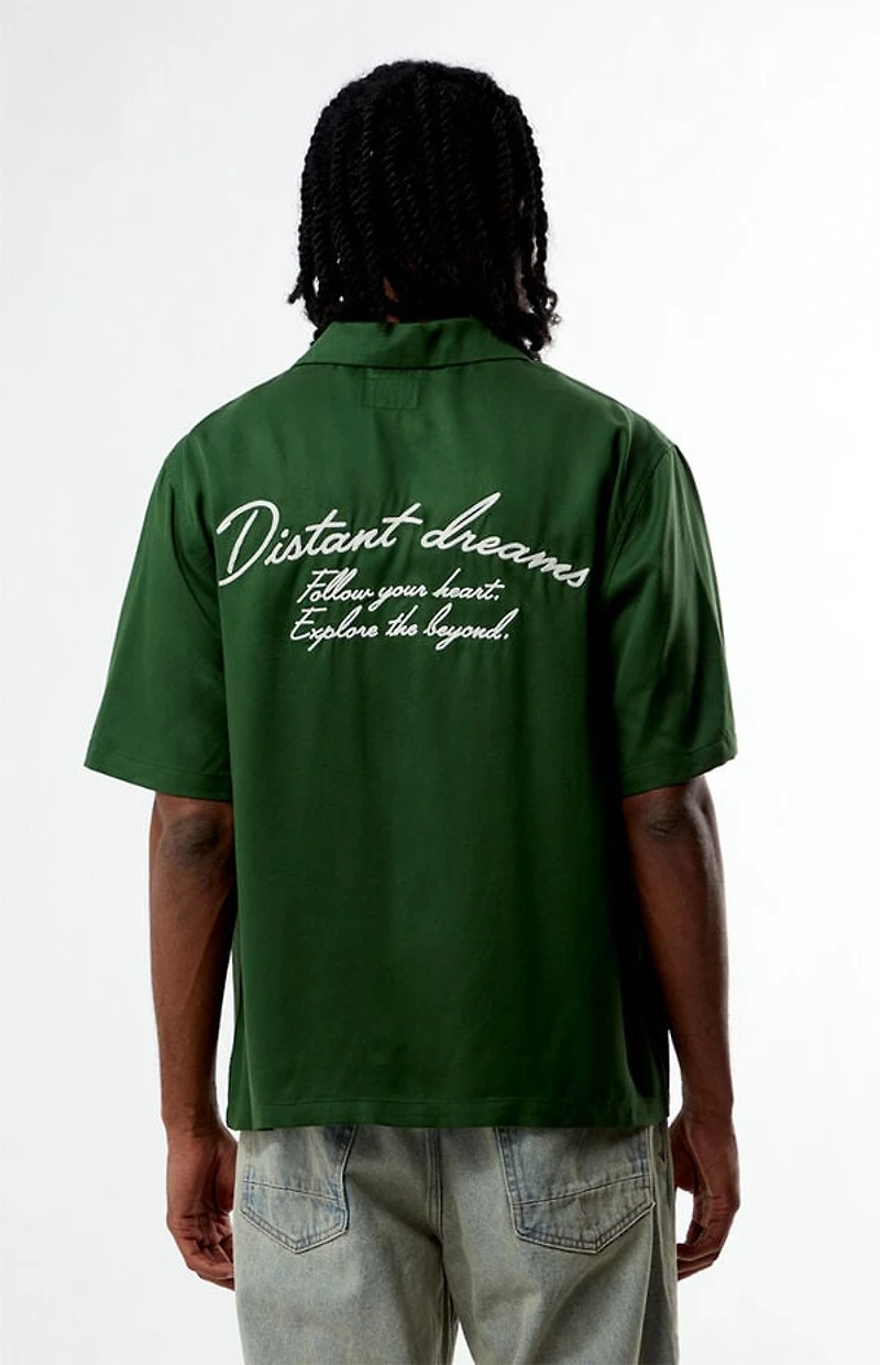 Pacsun Distant Dreams Embroidered Oversized Resort Camp Shirt