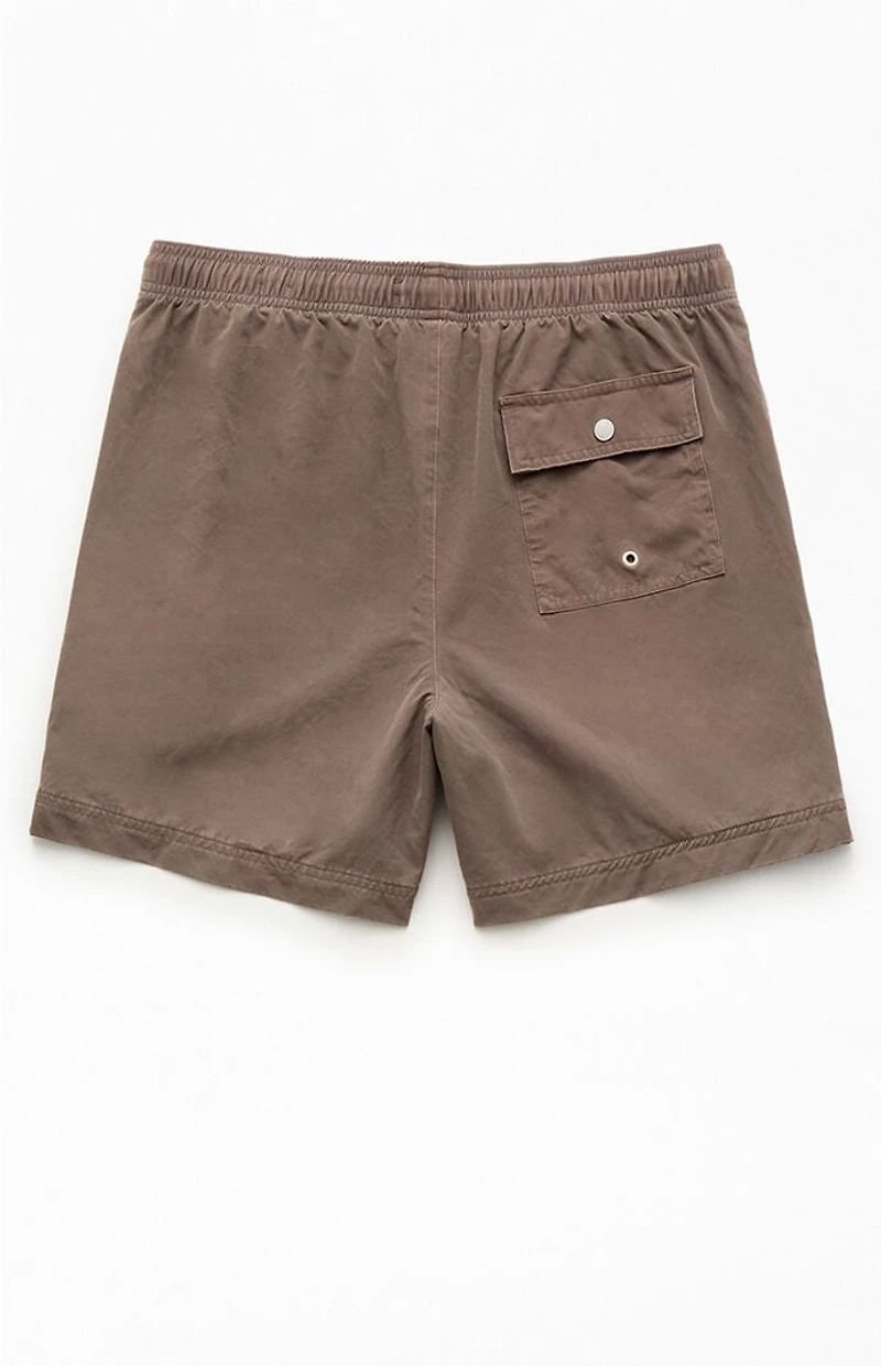 Pacsun Brown Sunny 5.5" Swim Trunks