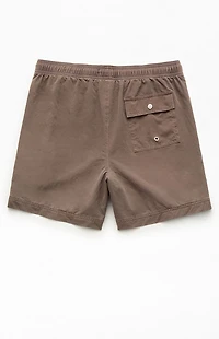 Pacsun Brown Sunny 5.5" Swim Trunks