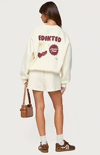 Edikted Cherry Babe Sweat Shorts