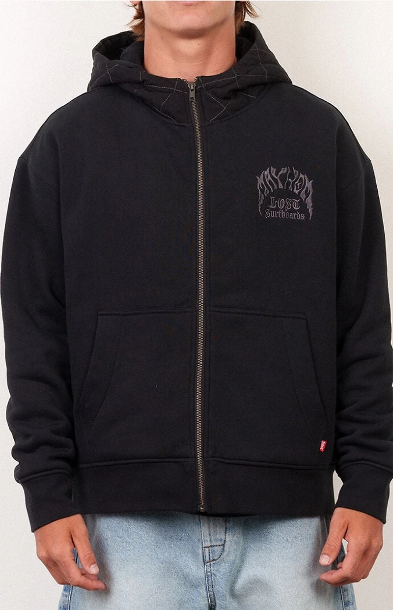 LOST Black Mayhem Heavyweight Full Zip Hoodie