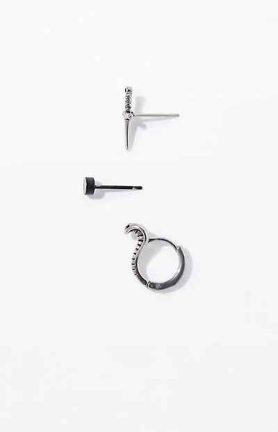 Pacsun 3 Piece Silver Dagger Earrings