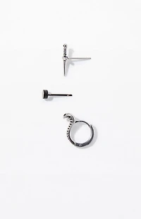 Pacsun 3 Piece Silver Dagger Earrings
