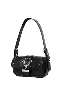 True Religion Smooth Moto Studded Shoulder Bag