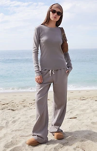 John Galt Gray Ainsley Long Sleeve Top