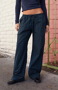 John Galt Green Plaid Anastasia Baggy Pants