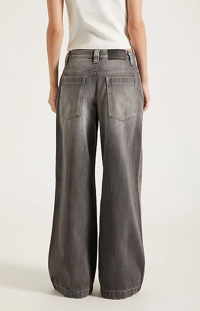 Pacsun Sloane Low Rise Ultra Baggy Jeans Gray Tinted