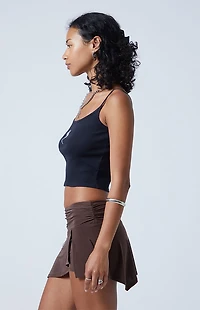 Third Charm Floral Cropped Tank Top