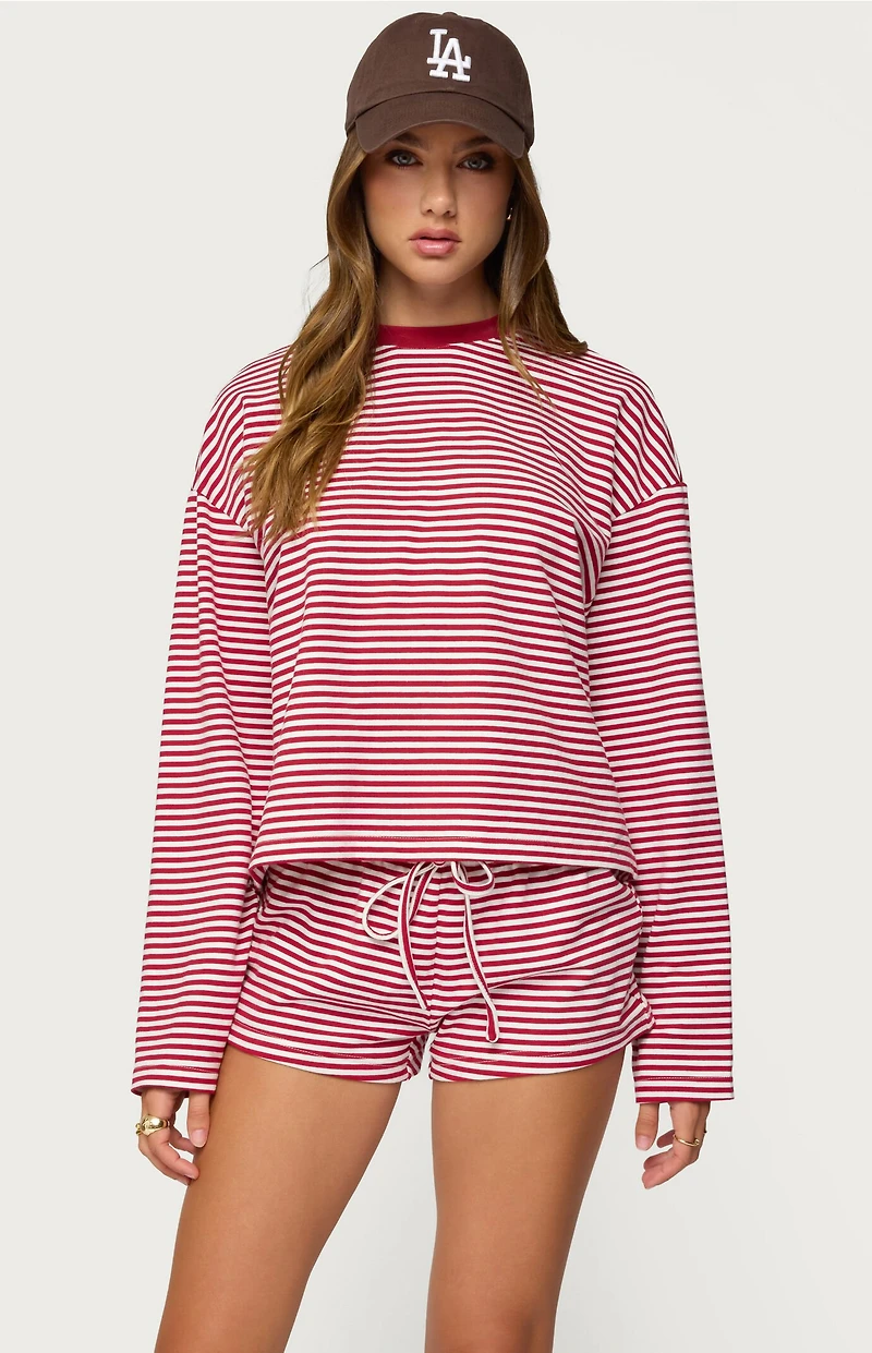 Edikted Jainee Striped Long Sleeve T-Shirt