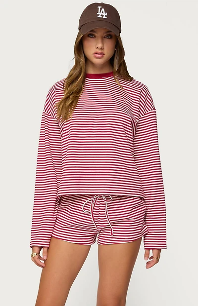 Edikted Jainee Striped Long Sleeve T-Shirt
