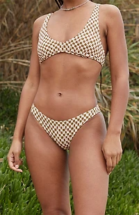 Pacsun Multi Checker Jessie Low Rise Moderate Bikini Bottom