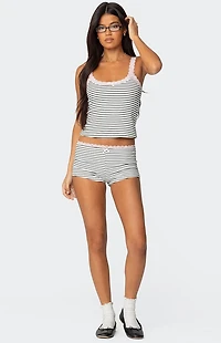 Edikted Sofi Striped Ribbed Shorts