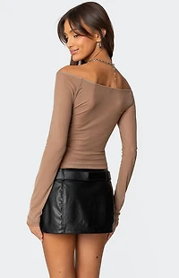 Edikted Lilyan Rhinestone Sheer Mesh Top