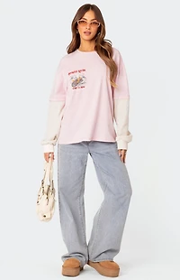 Edikted Racing Oversized Layered T-Shirt