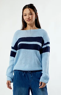 LA Hearts Boat Neck Striped Sweater