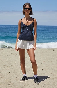 John Galt Blue Polka Dot Tiffany Tank Top