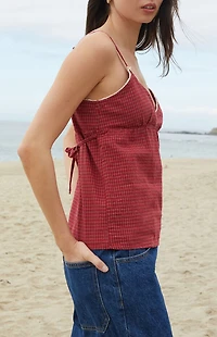 John Galt Red Plaid Edith Tank Top