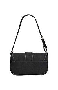 True Religion Black Double Pocket Denim Satchel Bag